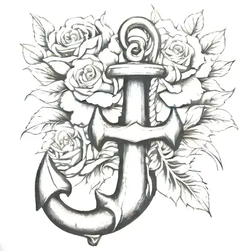 Anchor And Carnation Flower