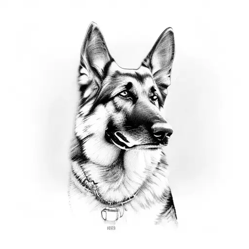 Boy Sitting With German Shepherd