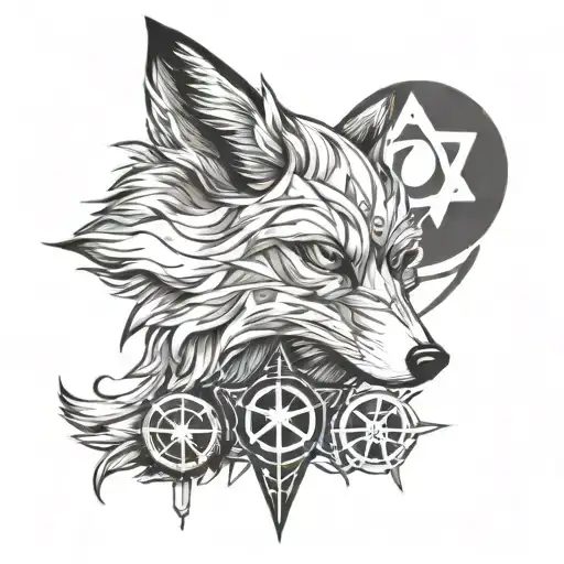 Teumassian Fox With Chaos Star Inside The Fox Eye