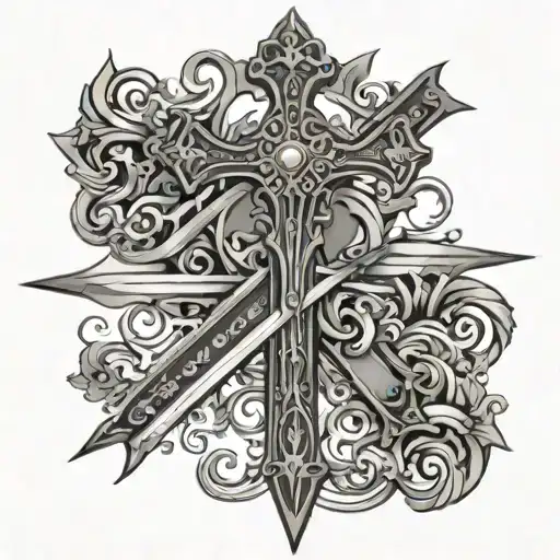 Swords In The Shape Of A Christian Cross
