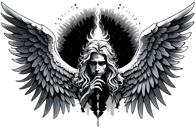 Gaurdian Angel Wings Spread Wide Male