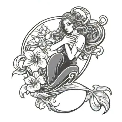 Aquarius And Flowers