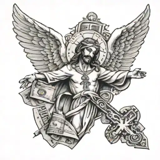 Cross Of Jesus Christ Angel With Money