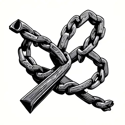 Chainbreaker Tattoo With Cross Straight In Line