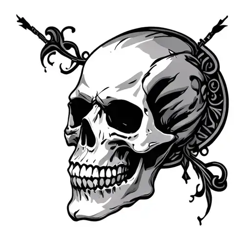 Blackout Skull Neo Traditional