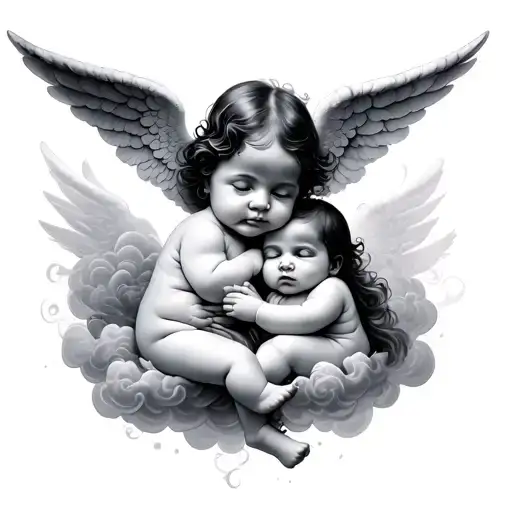 Baby Angels And Clouds