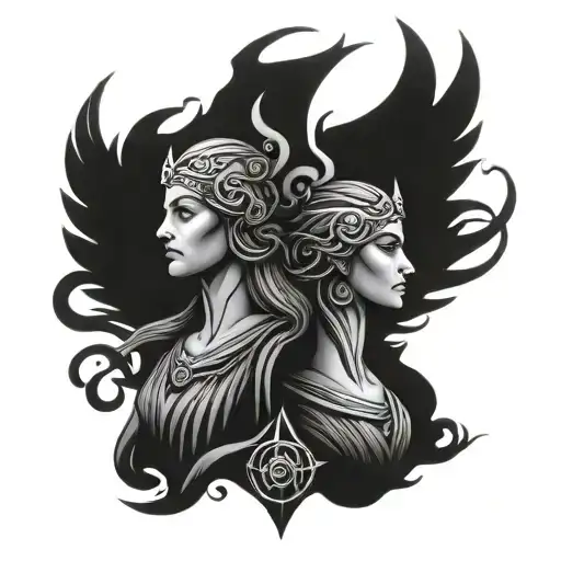 Athena And Hecate Line Simbol