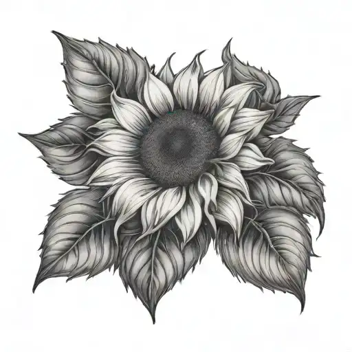 Sunflower And Violet Flower