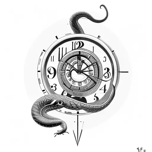 Snake With Clock And Statue Legs