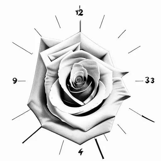 Clock Realism Black And Grey 3 Roses Around Script Name Is Fayen