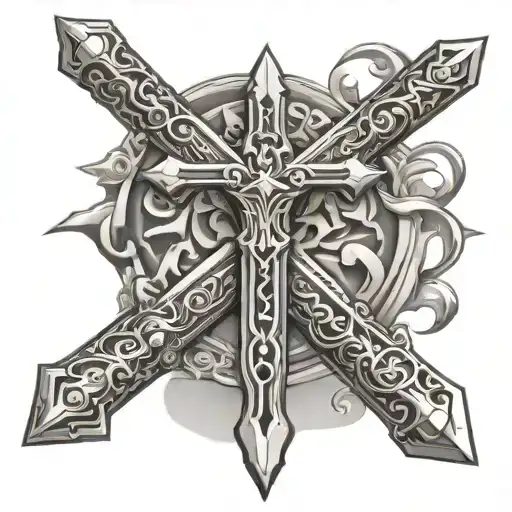 Swords Forming A Christian Cross
