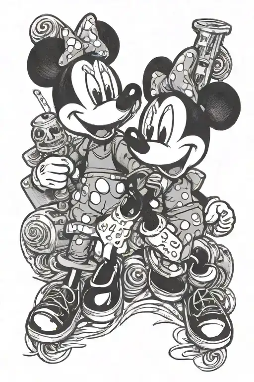 Minnie And Mickey Mouse Money Bags N Guns