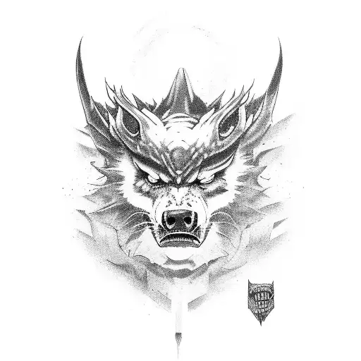 Lobo Peleando Con Dragon