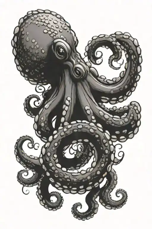 Octopus Under Water Dragon