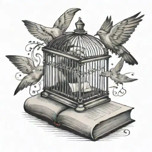 A Book With A Birdcage In It And A Bird Flying Out Of The Book
