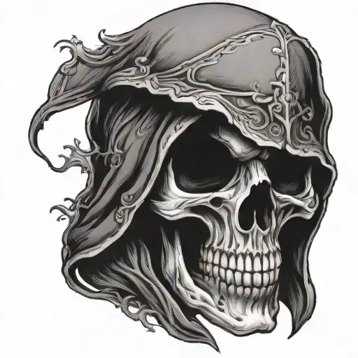 Skull With A Hood On