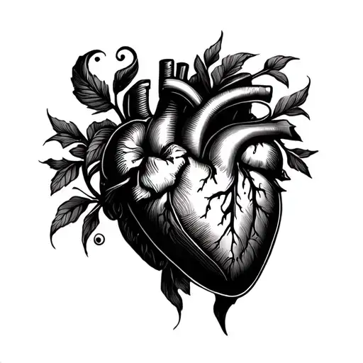 Black Heart Traditional Bold Blackwork