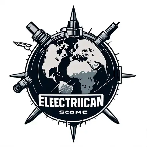 Ship Electrician Vector Globe Logo