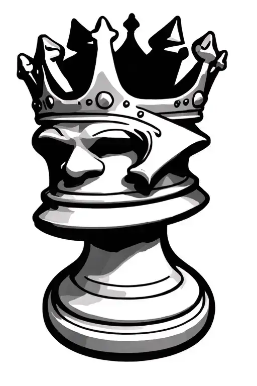 King Chess Piece With Crooked Crown