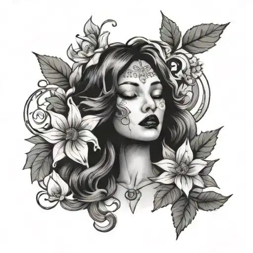 Mother Nature Goddes Smoking Pot Plant Flower