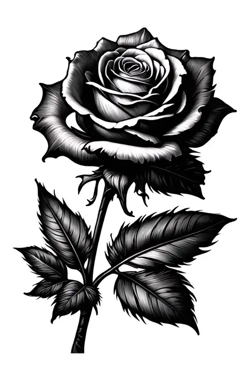 A Rose With A Cardinal Feather Wrapped Around The Stem