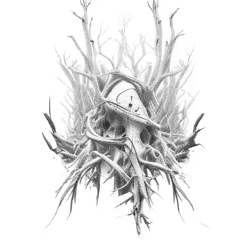 Dead Tree Barb Wire Roots