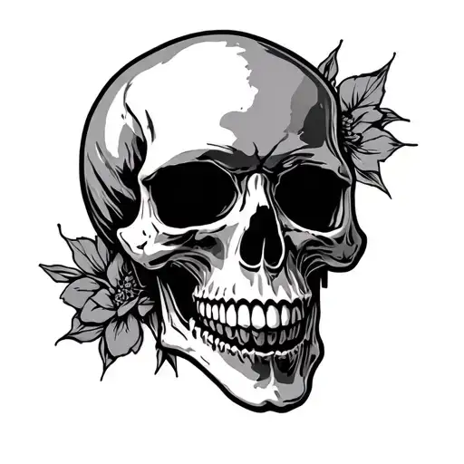 Blackout Skull Traditional Style