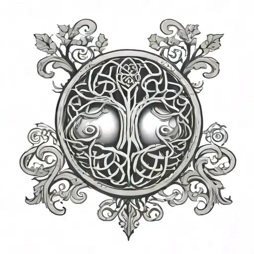 Viking Shield Tree Of Life Celtic Cross