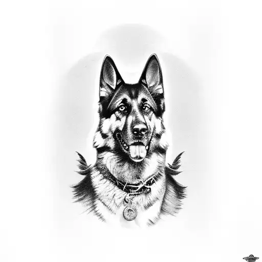 Teenager Sitting With German Shepherd