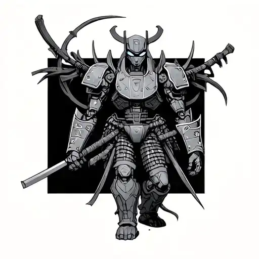 Robot Samurai In Full Growth