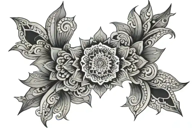 Female Chest Tattoo Gothic Mandala Geometric