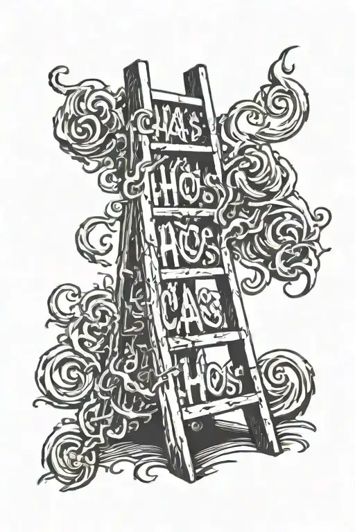 Ladder With Its Shadow Spelling The Word Chaos