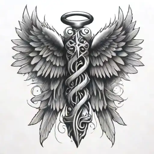 Angel Wings Covering Ems Symbol