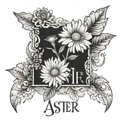 Aster And Marigold Flowers Growing With Kids Names Written