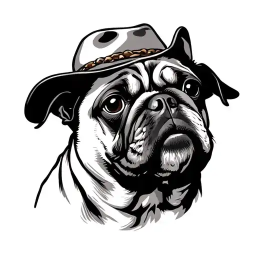 Pug With A Cowboy Hat