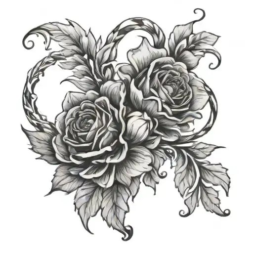 October And February Birth Flower Entwined