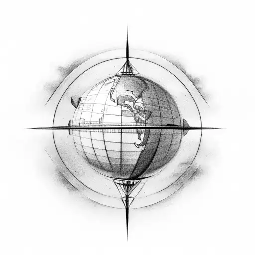 Globe Being Encircled By Shape Of Plane