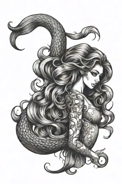 Beach Mermaid Long Tail Hair