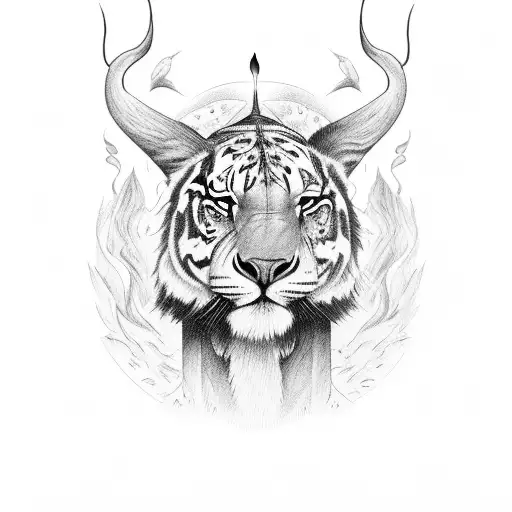 Wild Animals With Hill Backdrop And Fire Earth Air