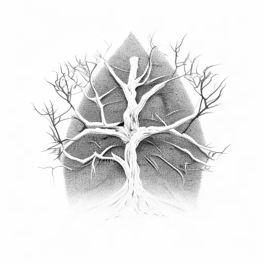 Dead Tree With Barb Wire Roots