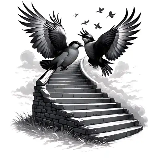 Stairway To Heaven With Birds
