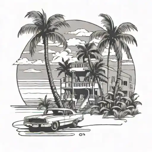 La Chargers Beach Scene With Palm Trees