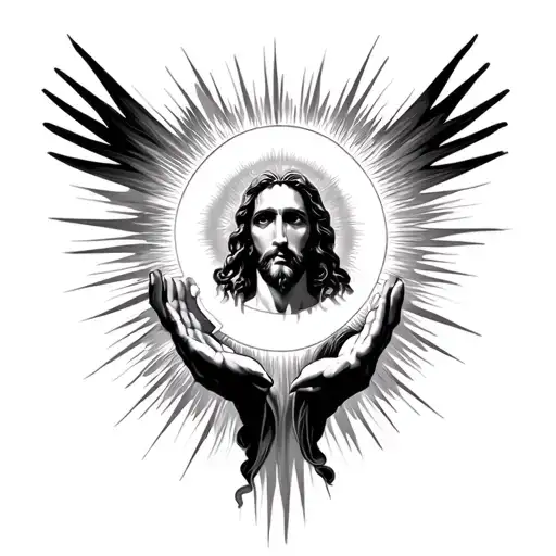 Sun Shining Down On God Holding