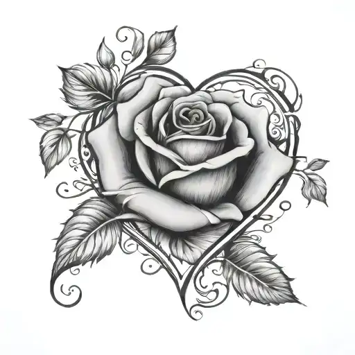 Heart And Rose With Name Written