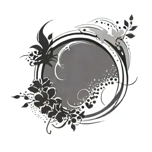 Enso Symbol With Paw Prints Slowly Fading