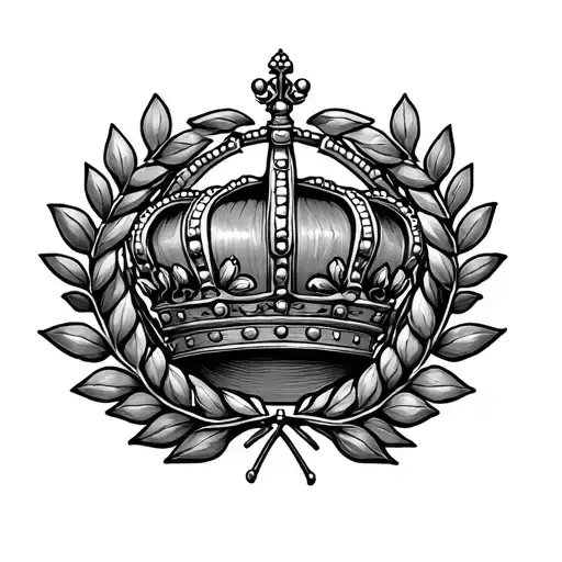 Large Circula Laurel Wreath Surrounding Noble Crown