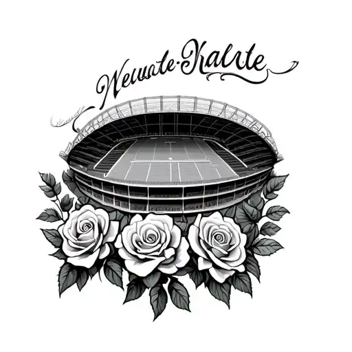 Newcastle Football Stadium With Roses Growing
