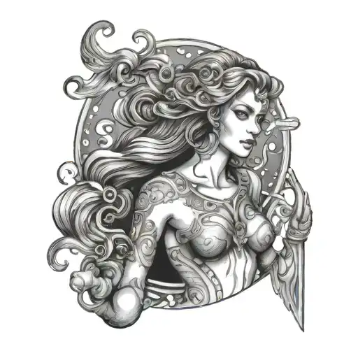 Aquarius Woman Guard Protecting