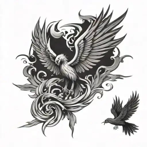 Cross And Phoenix Rising