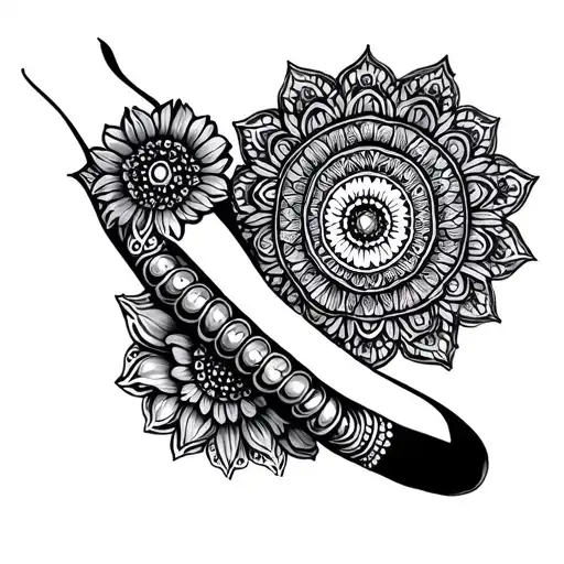 Mandala On The Arm With A Bracelet